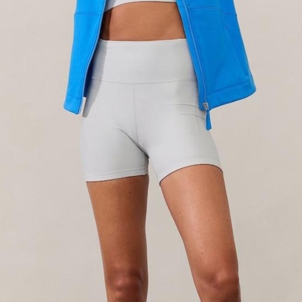 Athleta Light Gray Bike Shorts